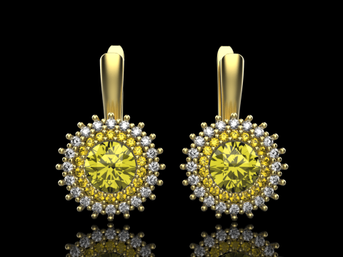 Round earring model 731 3D Print Model