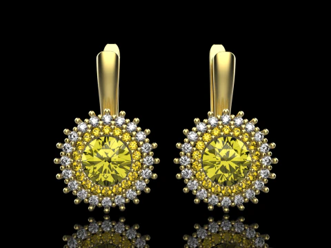 Round earring model 731 3D Print Model