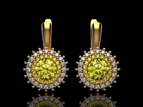 Round earring model 731 3D Print Model