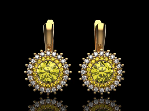 Round earring model 731 3D Print Model