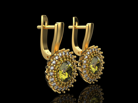 Round earring model 731 3D Print Model