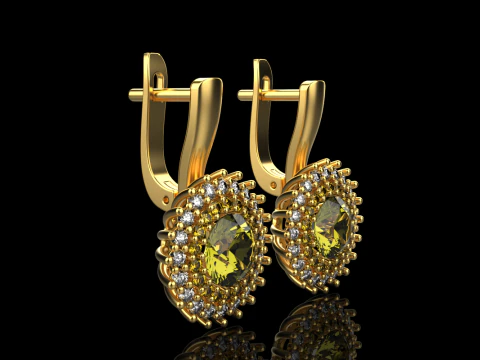 Round earring model 731 3D Print Model