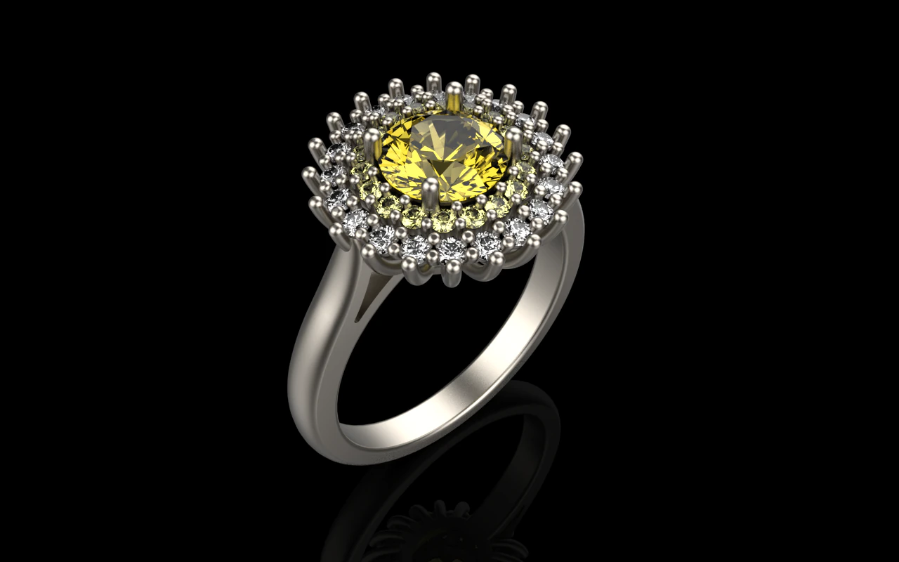 Round engagement ring model 732 3D Print Model .c4d .max .obj .3ds .fbx .stl .blend 