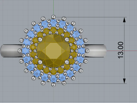 Round engagement ring model 732 3D Print Model