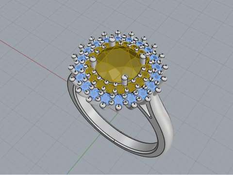 Round engagement ring model 732 3D Print Model