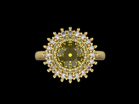 Round engagement ring model 732 3D Print Model
