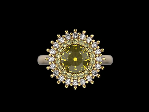 Round engagement ring model 732 3D Print Model