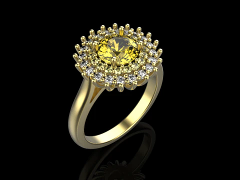 Round engagement ring model 732 3D Print Model