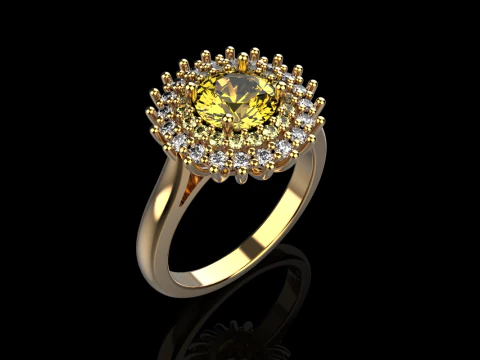 Round engagement ring model 732 3D Print Model