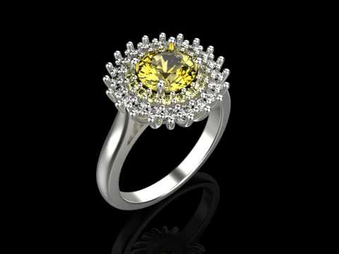 Round engagement ring model 732 3D Print Model