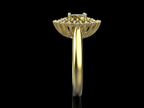 Round engagement ring model 732 3D Print Model