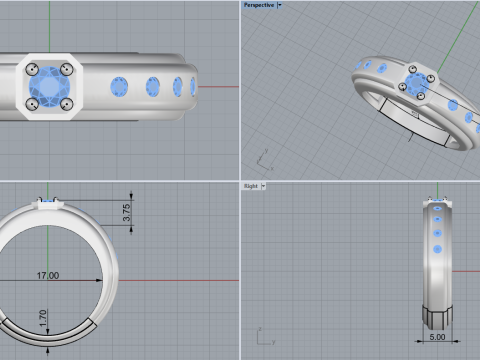 Engagement ring model 734 3D Print Model