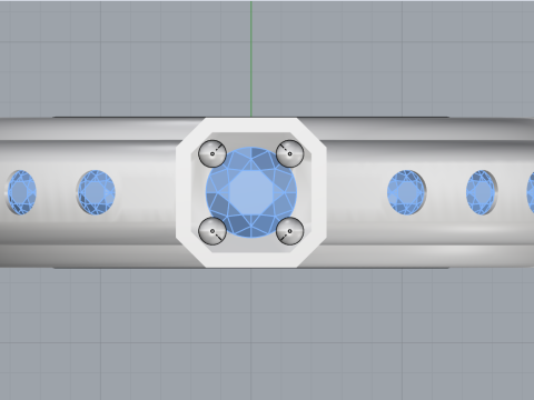 Engagement ring model 734 3D Print Model