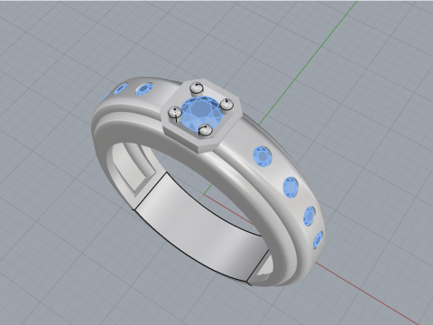 Engagement ring model 734 3D Print Model