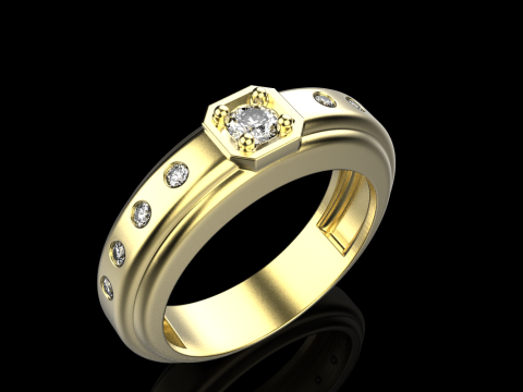 Engagement ring model 734 3D Print Model