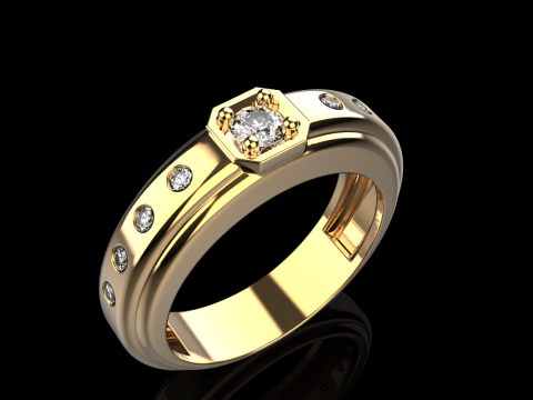 Engagement ring model 734 3D Print Model