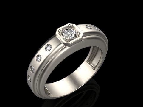 Engagement ring model 734 3D Print Model