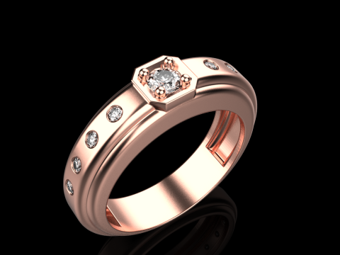 Engagement ring model 734 3D Print Model