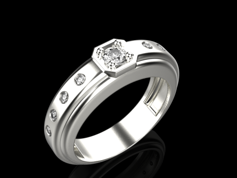 Engagement ring model 734 3D Print Model