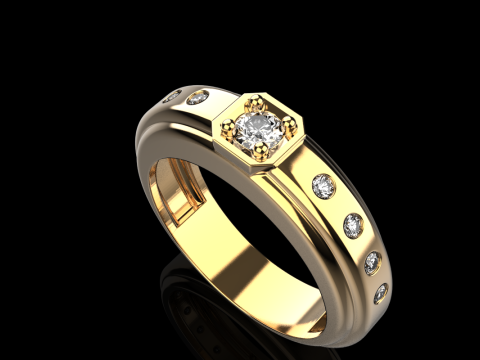 Engagement ring model 734 3D Print Model