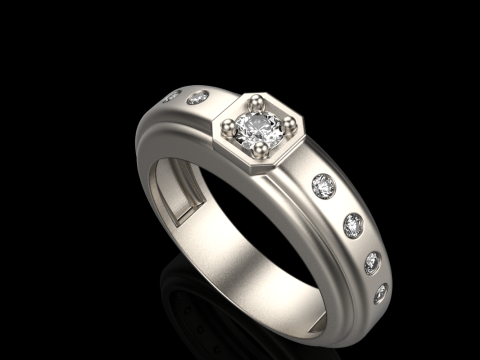 Engagement ring model 734 3D Print Model