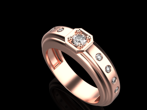 Engagement ring model 734 3D Print Model