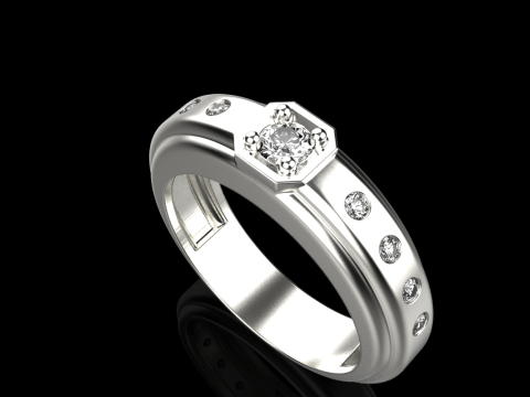 Engagement ring model 734 3D Print Model