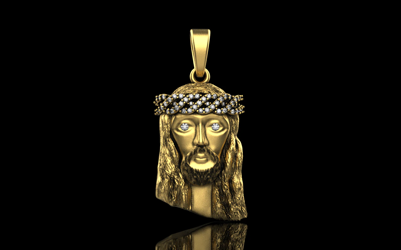 Jesus head pendant model 736 3D Print Model .c4d .max .obj .3ds .fbx .stl .blend 