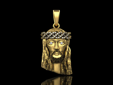 Jesus head pendant model 736 3D Print Model