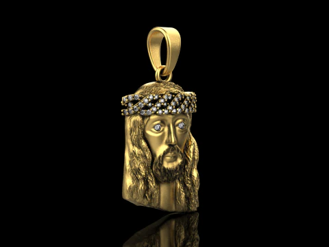 Jesus head pendant model 736 3D Print Model
