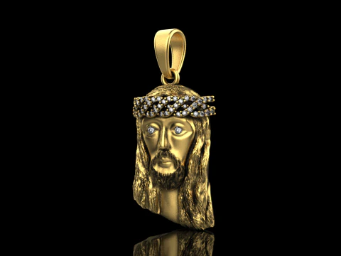 Jesus head pendant model 736 3D Print Model
