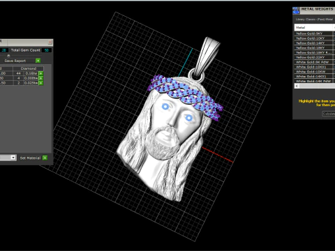 Jesus head pendant model 736 3D Print Model