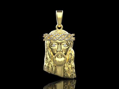 Jesus head pendant model 736 3D Print Model