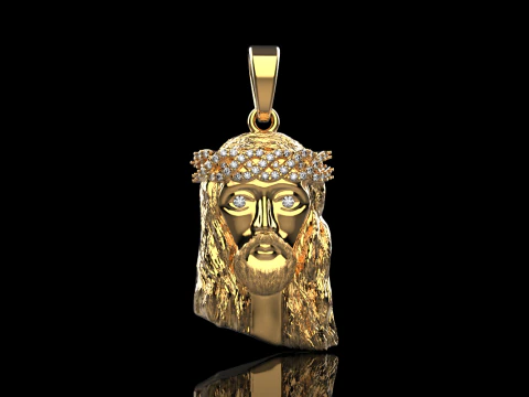 Jesus head pendant model 736 3D Print Model