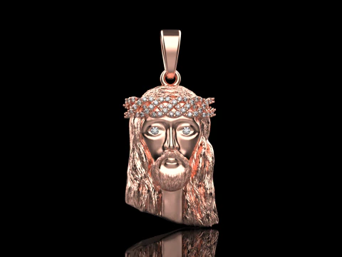 Jesus head pendant model 736 3D Print Model
