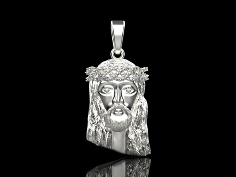 Jesus head pendant model 736 3D Print Model