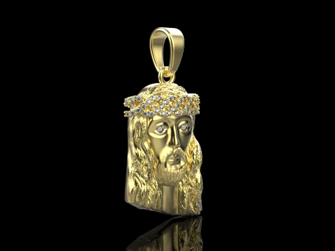 Jesus head pendant model 736 3D Print Model