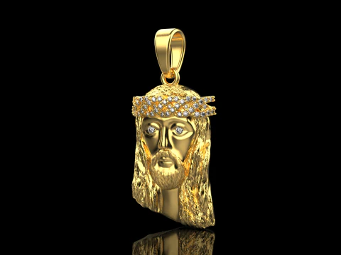 Jesus head pendant model 736 3D Print Model