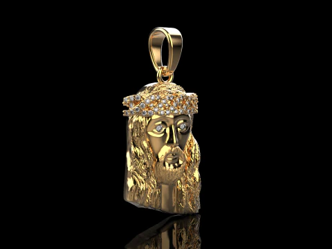 Jesus head pendant model 736 3D Print Model