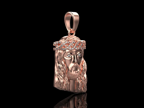 Jesus head pendant model 736 3D Print Model