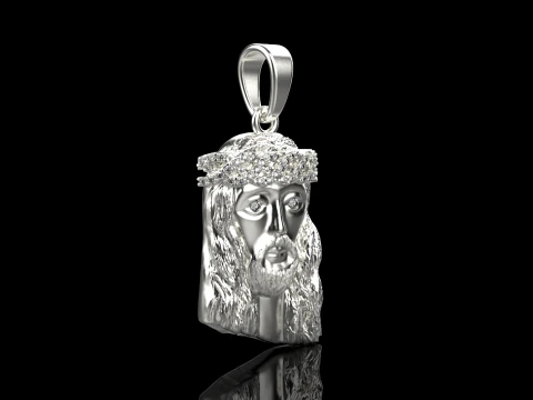 Jesus head pendant model 736 3D Print Model