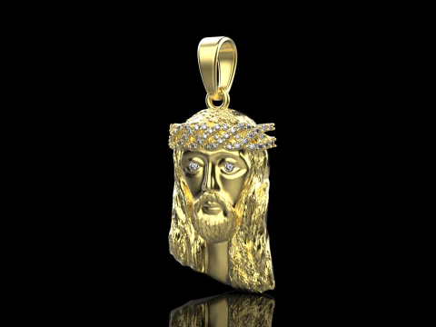 Jesus head pendant model 736 3D Print Model