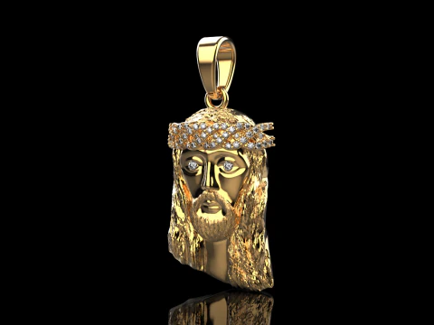 Jesus head pendant model 736 3D Print Model