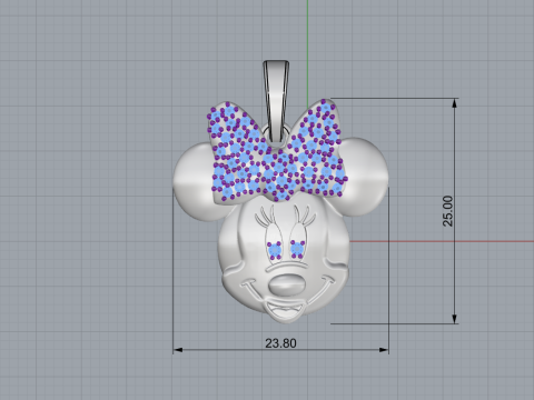 Minnie Mouse pendant model 737 3D Print Model