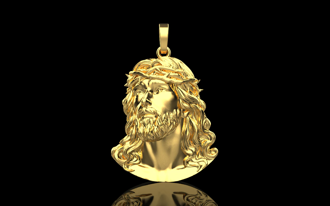 Jesus head pendant model 738 3D Print Model .c4d .max .obj .3ds .fbx .stl .blend 