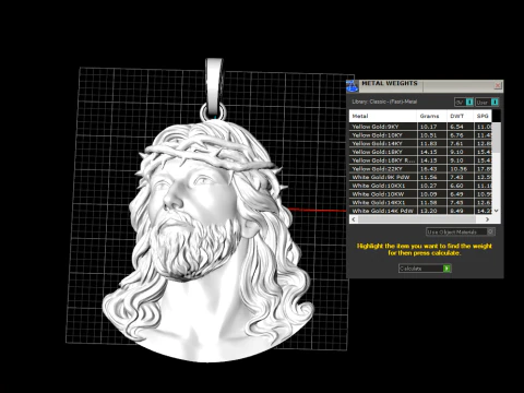 Jesus head pendant model 738 3D Print Model