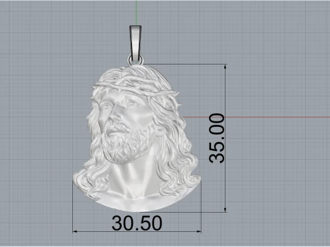 Jesus head pendant model 738 3D Print Model