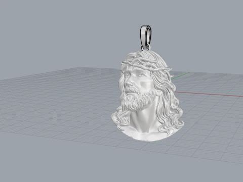 Jesus head pendant model 738 3D Print Model