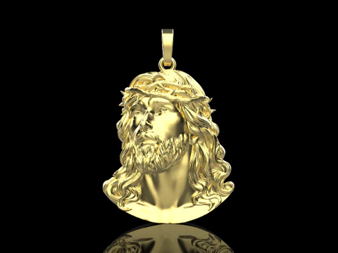Jesus head pendant model 738 3D Print Model