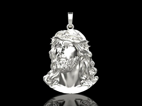 Jesus head pendant model 738 3D Print Model